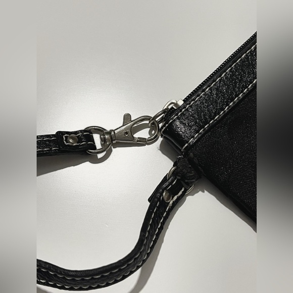 Coach Wristlet Pouch with Signature Pattern in Black - Picture 5 of 6